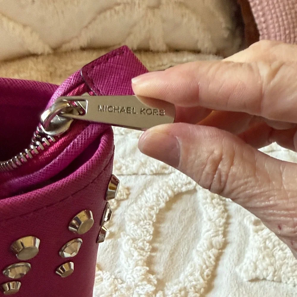 Michael Kors Fuchsia Studded Tote - Picture 4 of 5